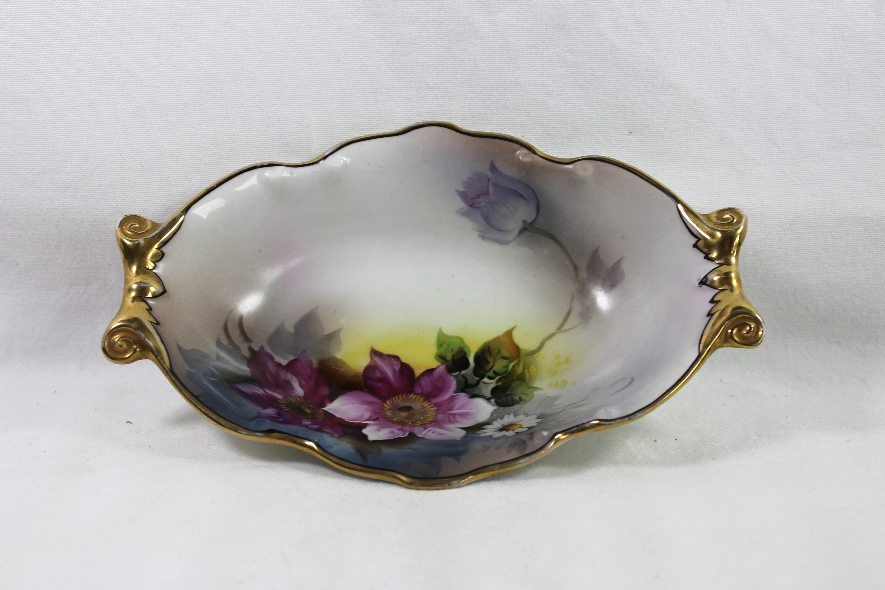 Noritake 紫の縁取り 平皿　1950−1960年代 Noritake 紫の縁取り 平皿 1950−1960年代 Noritake china japan