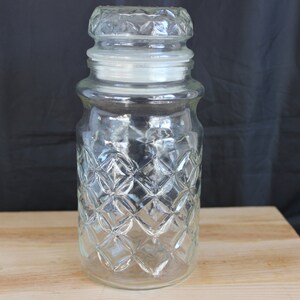Mr. Peanut Glass Candy Jar Diamond Pattern 1984