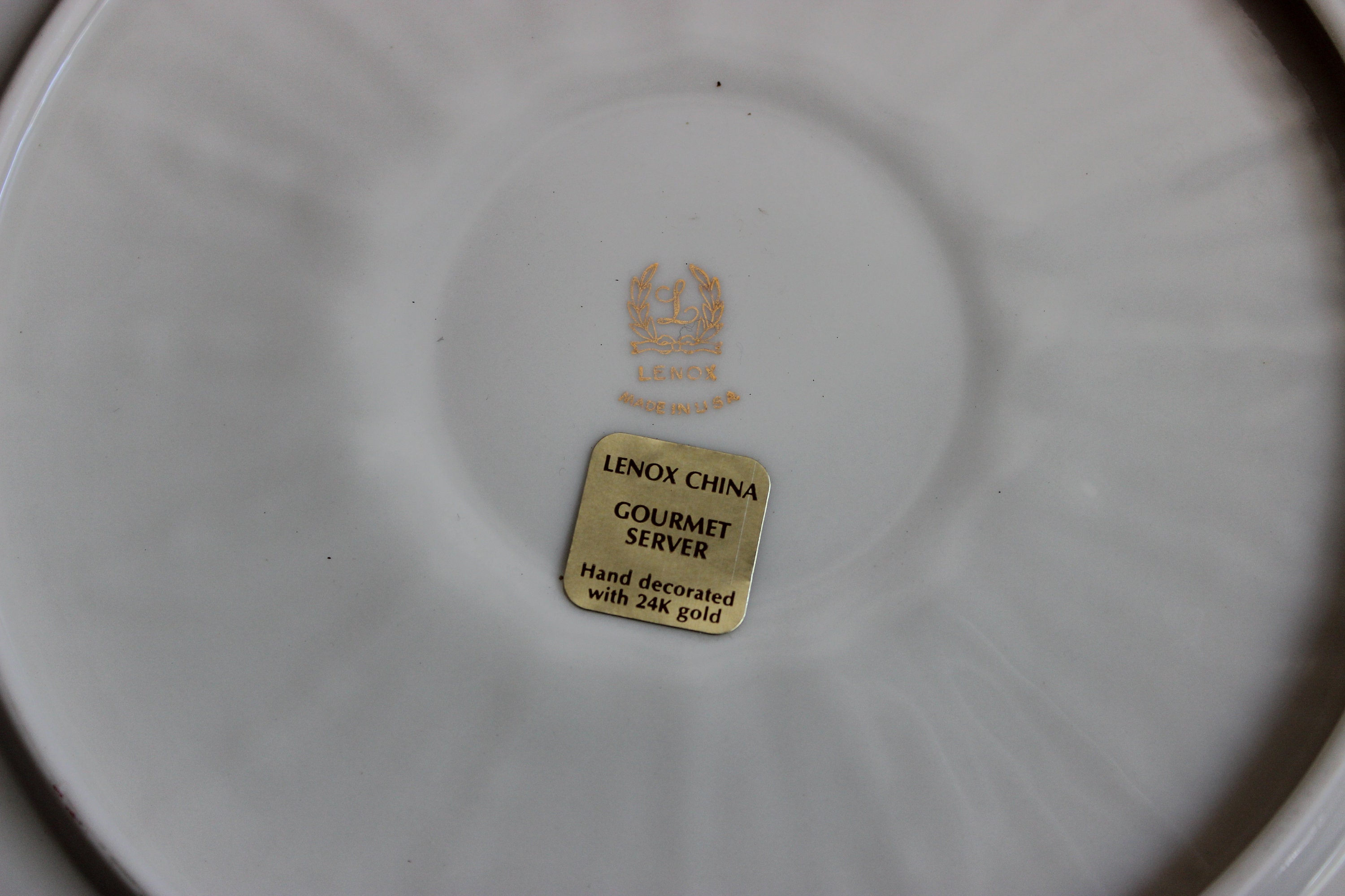 Lenox Greenfield Collection One Piece Chip and Dip Plate Gold Trim Etsy