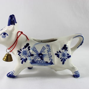 Vintage Delft Hand Painted Holland Cow Creamer