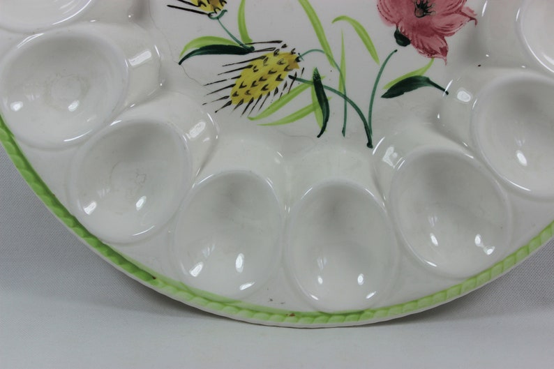 Embassy Quality Products Deviled Egg Plate With Rooster, Hand Painted