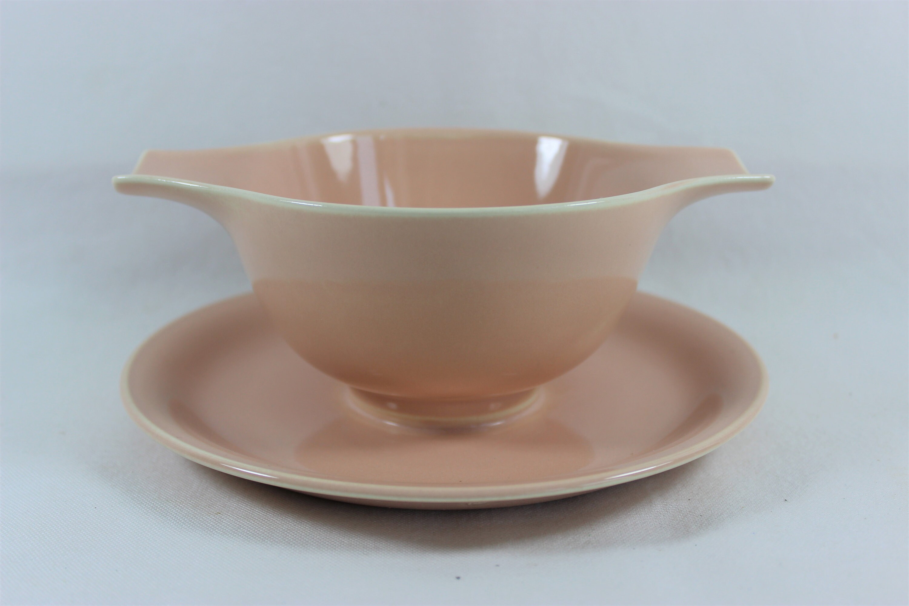 Homer Laughlin Jubilee Shell Pink Gravy Boat With Attached Etsy