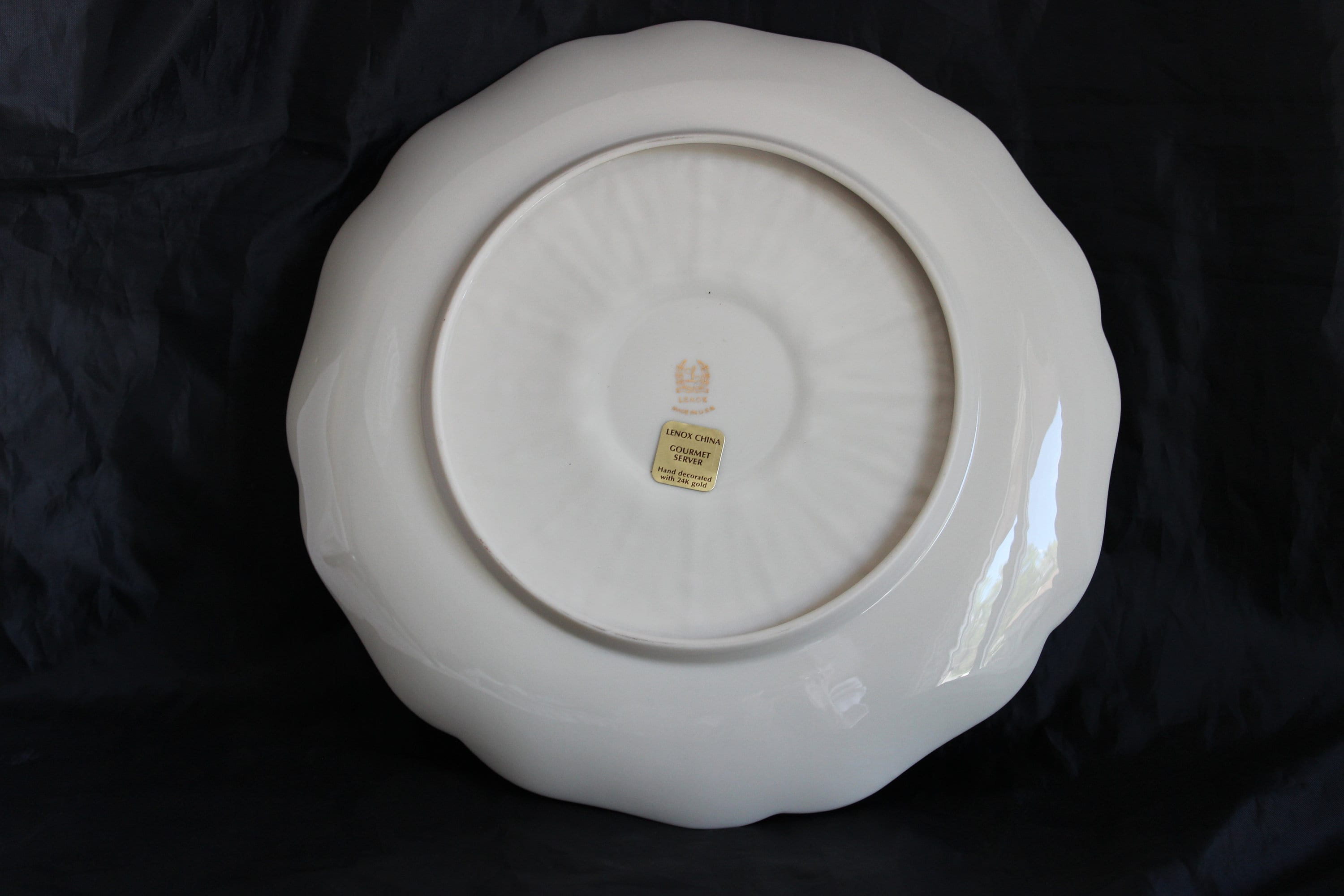Lenox Greenfield Collection One Piece Chip and Dip Plate Gold Trim Etsy