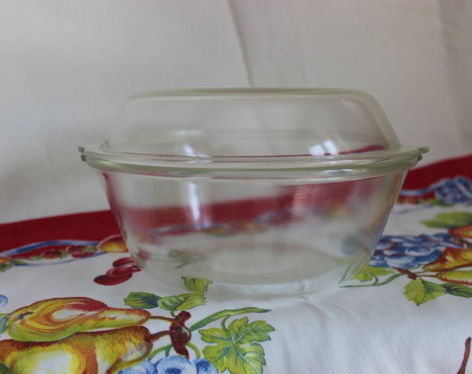 Vintage Glasbake Clear Glass Casserole 206 With Lid Etsy