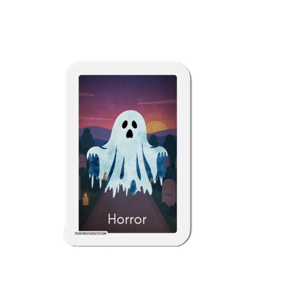 Cute Ghost Illustration Die-cut Magnet | Halloween Horror Refrigerator ...