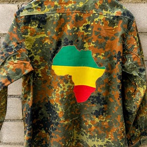 Jah Army Jacket, African Soldier Jacket, Rastafari Military Jacket, Africa Patch