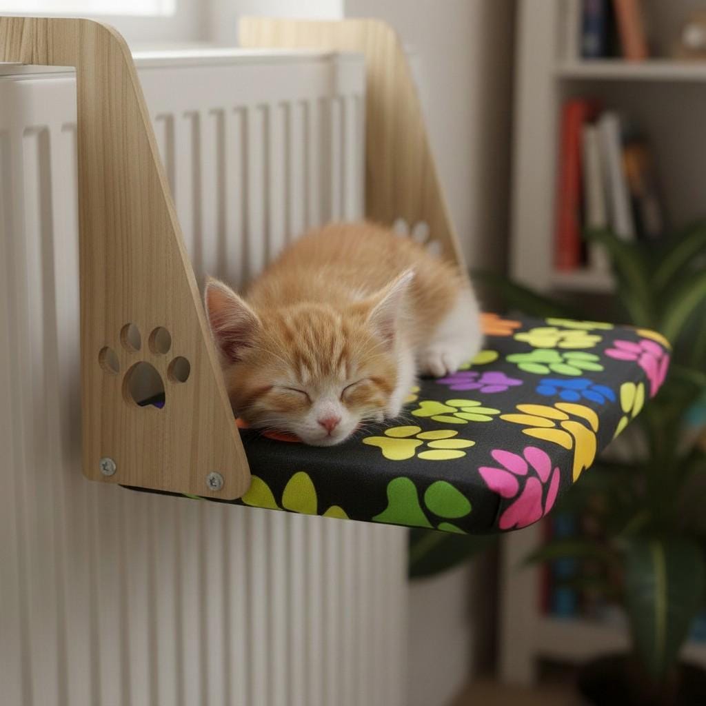 Cat Radiator Bed Paper Wall Mounted Cat Radiator Bed, Heated Cat Hammock Shelf, Cozy Cat ...