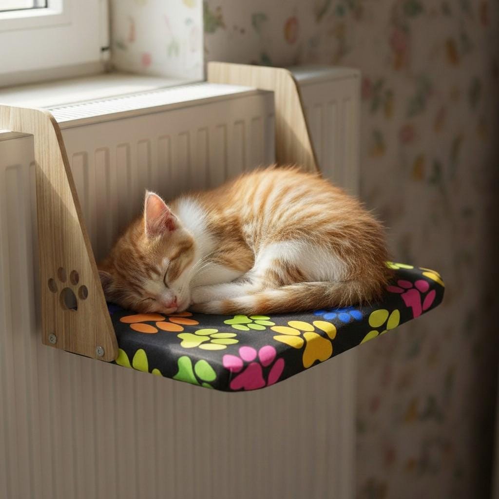 Cat Radiator Bed Paper Wall Mounted Cat Radiator Bed, Heated Cat Hammock Shelf, Cozy Cat ...