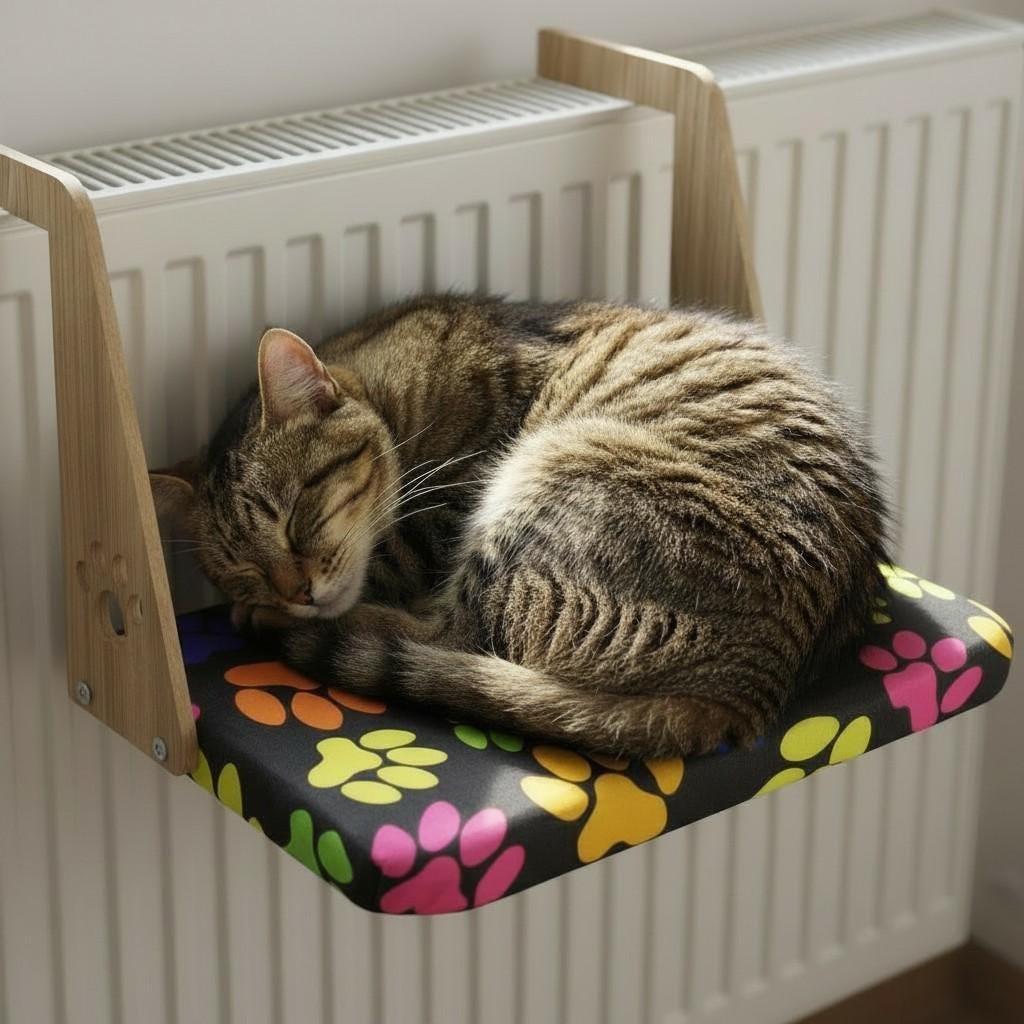 Cat Radiator Bed Paper Wall Mounted Cat Radiator Bed, Heated Cat Hammock Shelf, Cozy Cat ...