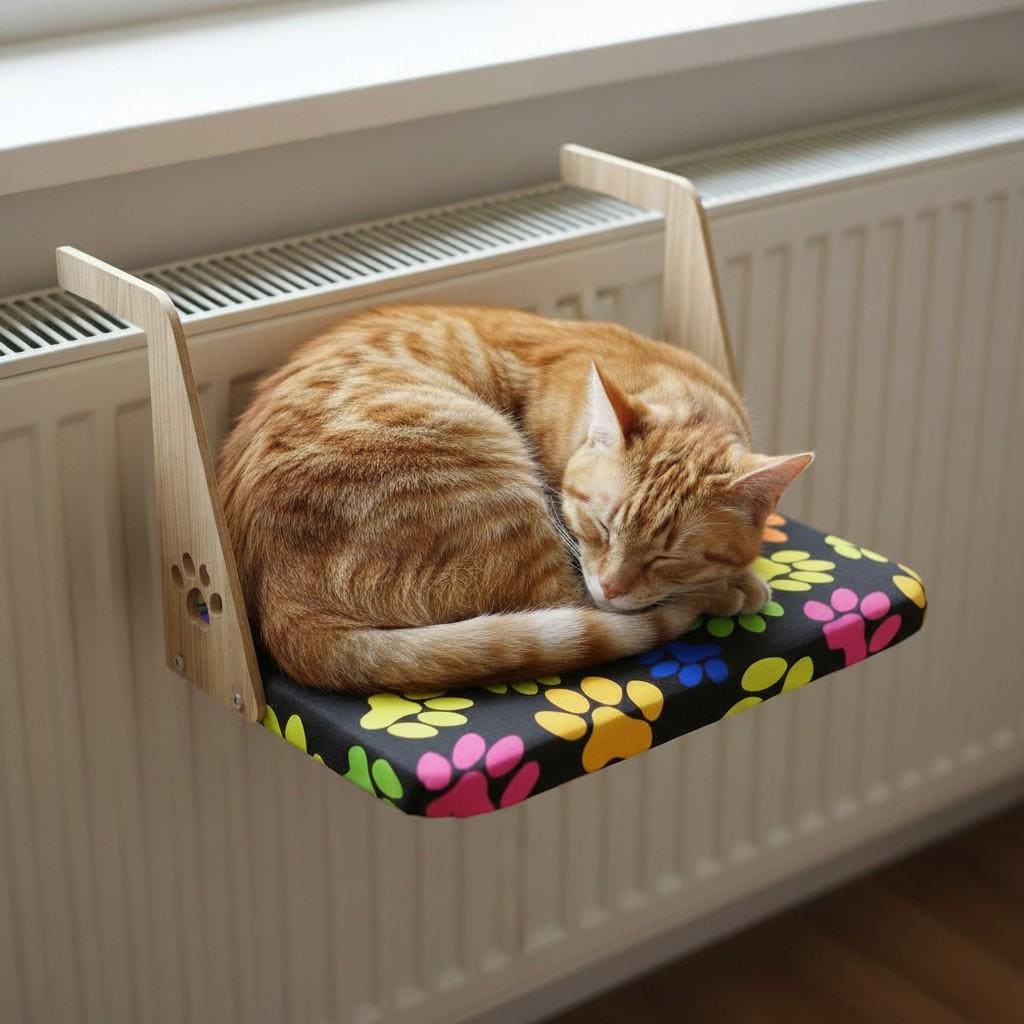Cat Radiator Bed Paper Wall Mounted Cat Radiator Bed, Heated Cat Hammock Shelf, Cozy Cat ...