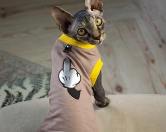 Ropa para gatos Sphynx, camiseta ligera para gatos, conjunto para gatos sin pelo, ropa de algodón con protección solar para gatos, conjunto de verano para gatos Sphynx, ropa de recuperación para gatos.