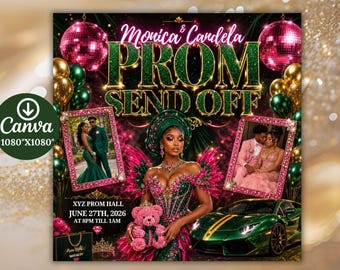 Prom Send Off Flyer, DIY Prom Flyer, Prom Canva Template, Prom Send Off, Prom Send Off Event, Editable, DIY Canva, Instant Download