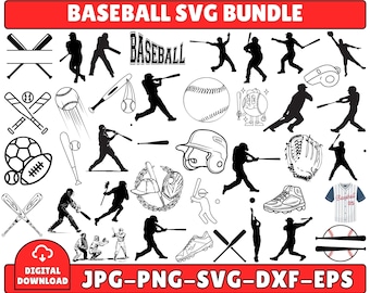 Baseball SVG Bundle – Editable Baseball Graphics for Shirts, Tumblers & Decals – Baseball Clipart Svg Png Dxf Pdf Instant Download