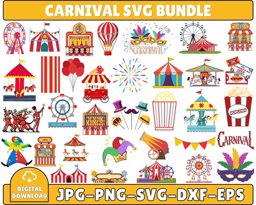 Circus Clipart, Circus Printable , Circus PNG and SVG, Carnival Clip ...