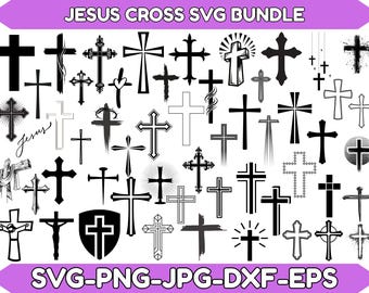 Cross SVG Bundle,Cross silhouette,Cross Cricut,Cross cut file,Grunge & Jesus Styles,Faith Cross Svg,Religious Svg,Cross Clipart,Ai,Eps.