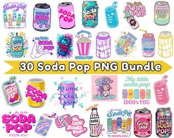 Soda Pop Birthday PNG Bundle – Party Designs (Digital Download), Retro Soda Can Party PNG, Sublimation Graphic, K-POP Png