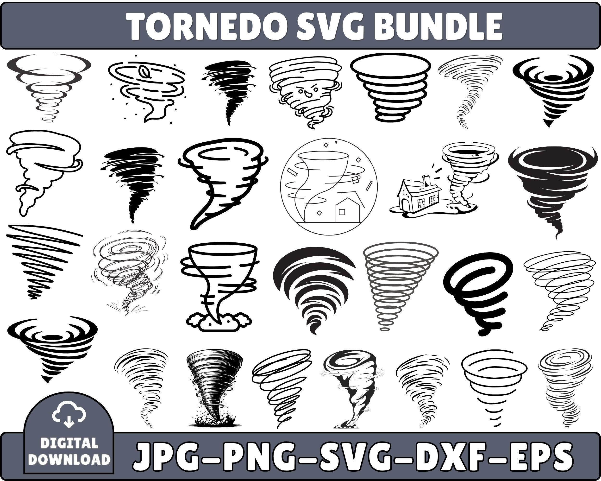 Tornado svg, tempesta svg, clipart tornado, tornado cricut, tornado vettoriale, silhouette tornado, file svg tornado, tornado png