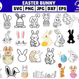 Easter Bunny Svg,Rabbit svg,Easter svg,Easter bunny shape svg,peeking Bunny Svg,Spring svg,bunny split,Bunny faces svg,Cricut & Silhouette