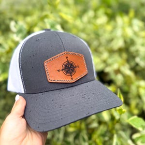 Compass Leather Patch SnapBack | Adjustable Unisex Hat