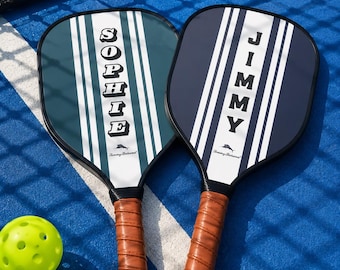 Conjunto de raquetes de pickleball personalizadas, raquetes com nome personalizado, raquetes de pickleball combinando para presente de casal