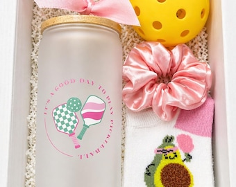 Coffret cadeau de pickleball pour elle, ensemble de gobelets personnalisés, joli cadeau sportif pour femme, cadeau d'anniversaire ou de fête des mères