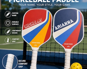 Ensemble de raquettes de pickleball personnalisées, raquettes avec noms personnalisés, raquettes de pickleball assorties pour un cadeau de couple