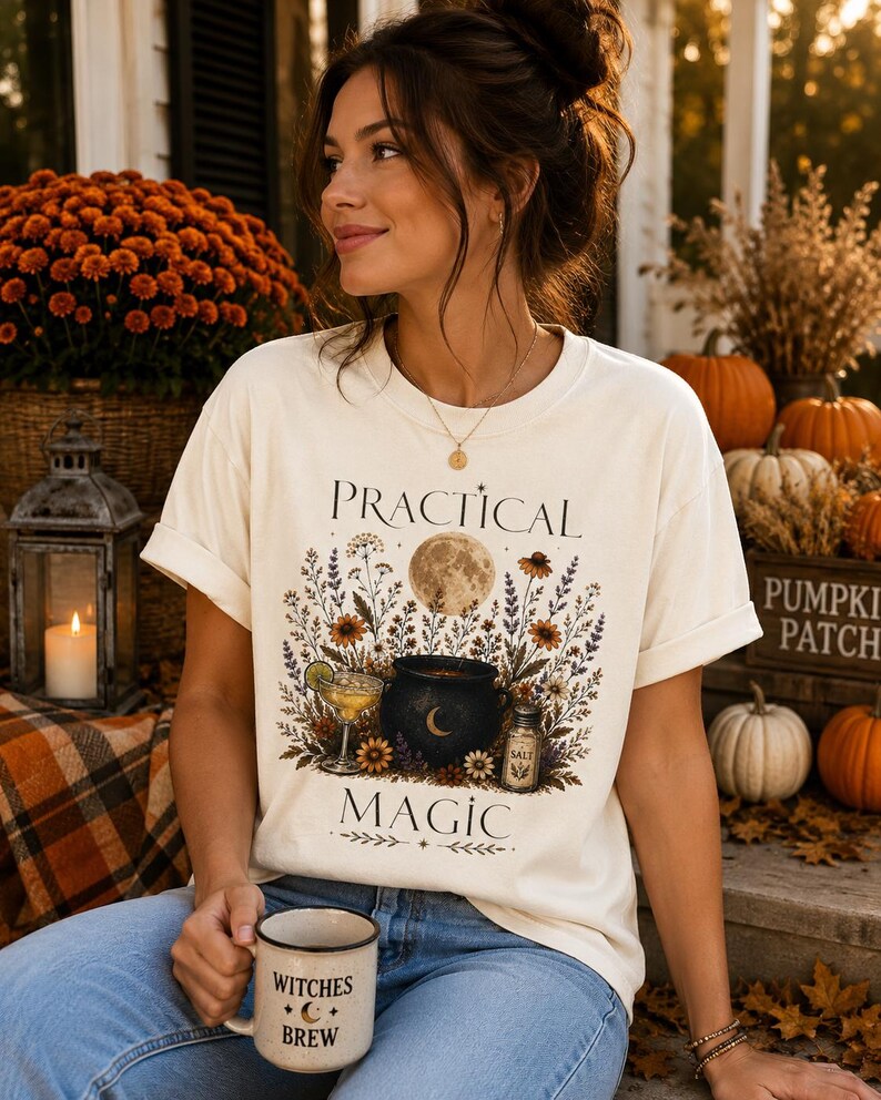 Practical Magic Tee | Cauldron Moon Botanicals T-Shirt image 2