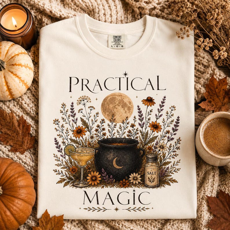 Practical Magic Tee | Cauldron Moon Botanicals T-Shirt image 6