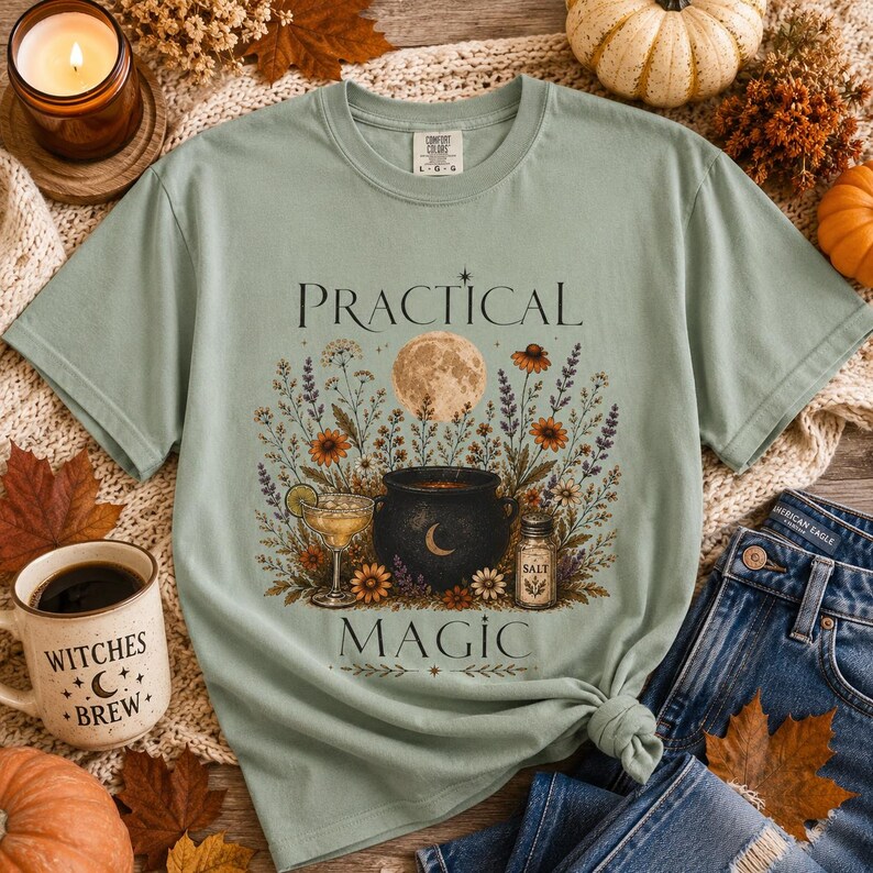 Practical Magic Tee | Cauldron Moon Botanicals T-Shirt image 3