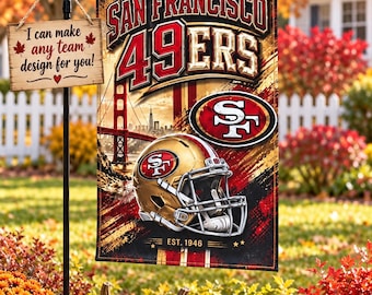San Francisco 49ers Helmet Garden Flag | House Banner, NFL Team Decor