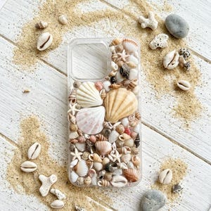 Handmade Real Seashell iPhone Case - Coastal Beach Theme