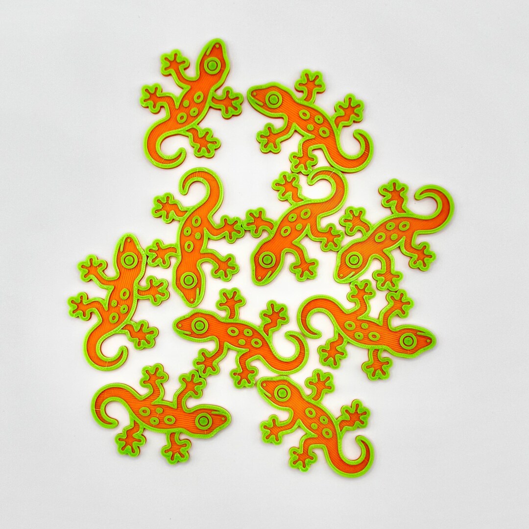 Retro Orange Gecko Math Manipulatives | Montessori Counting Tokens ...