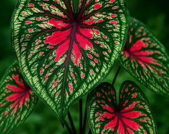 Spicy Lizard Caladium Bulbs – Tropical Shade Foliage Garden Plant