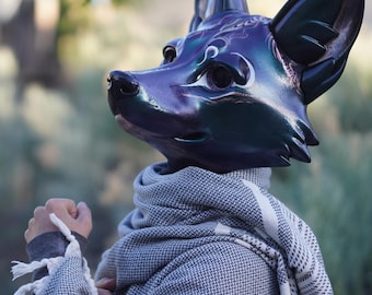 Máscara de coyote, prefabricada, lista para enviar.