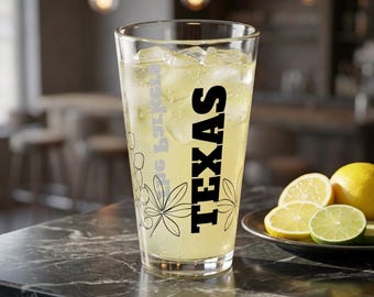 Texas Bluebonnet Mixing Glass | 16oz Floral State Theme