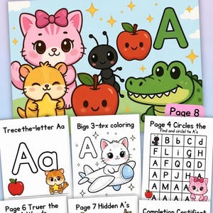 Paquete de actividades de la letra A con la princesa Pixie Pop y sus amigos.