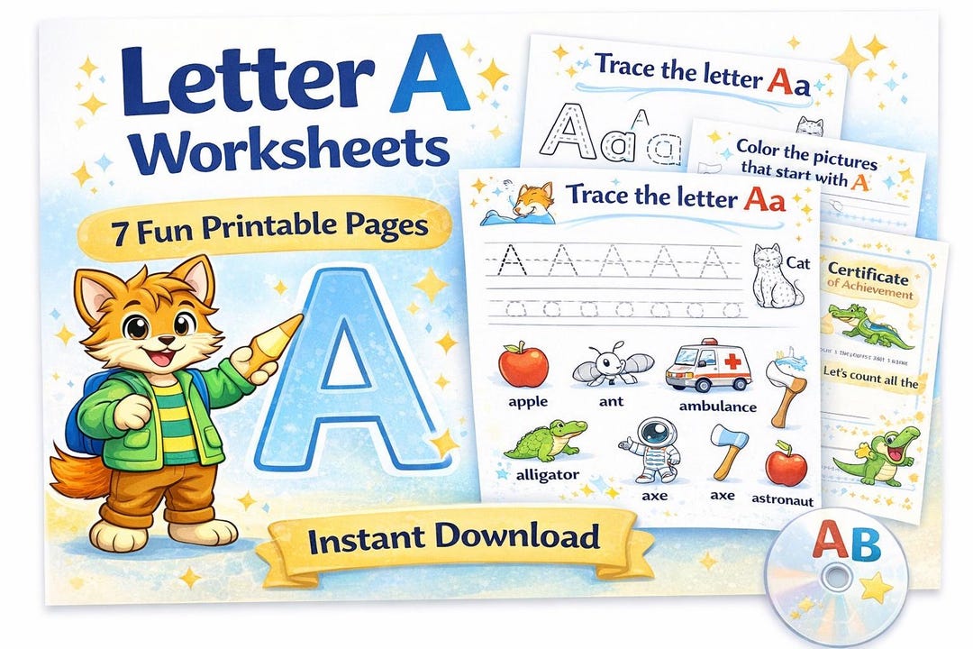 Alphabet Worksheet A | Preschool Printable Workbook | Learn Letters ...