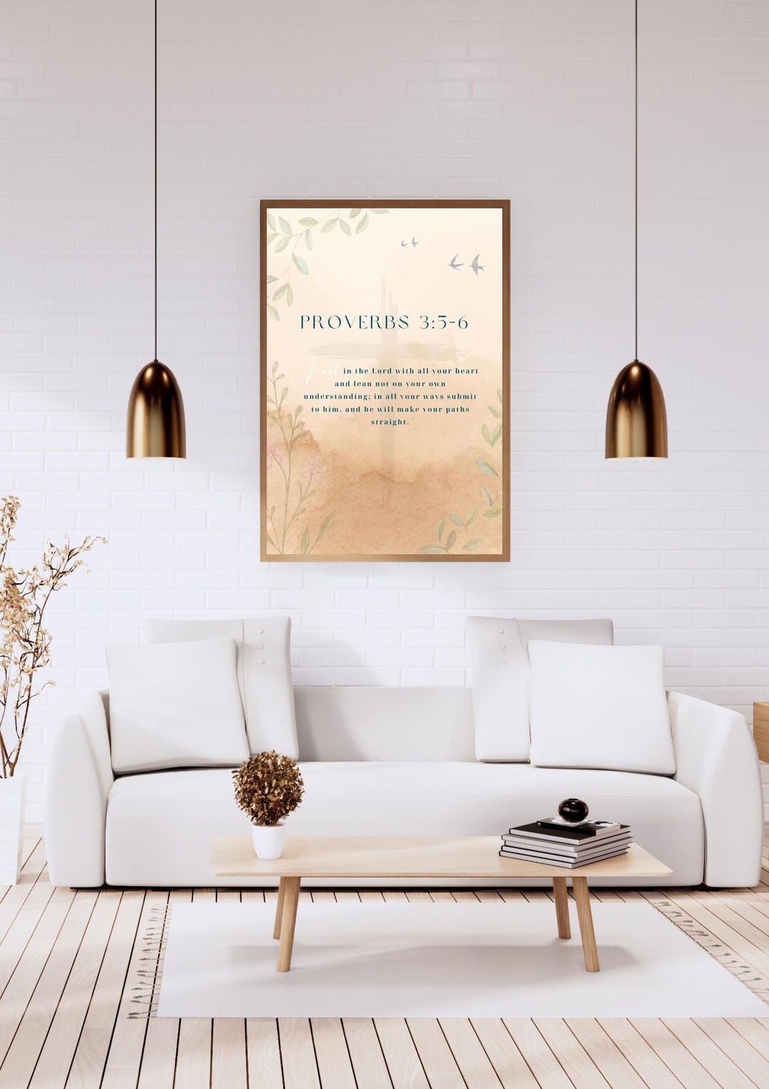 Christian Wall Decor Scripture Print Neutral Beige Home Gift Faith ...