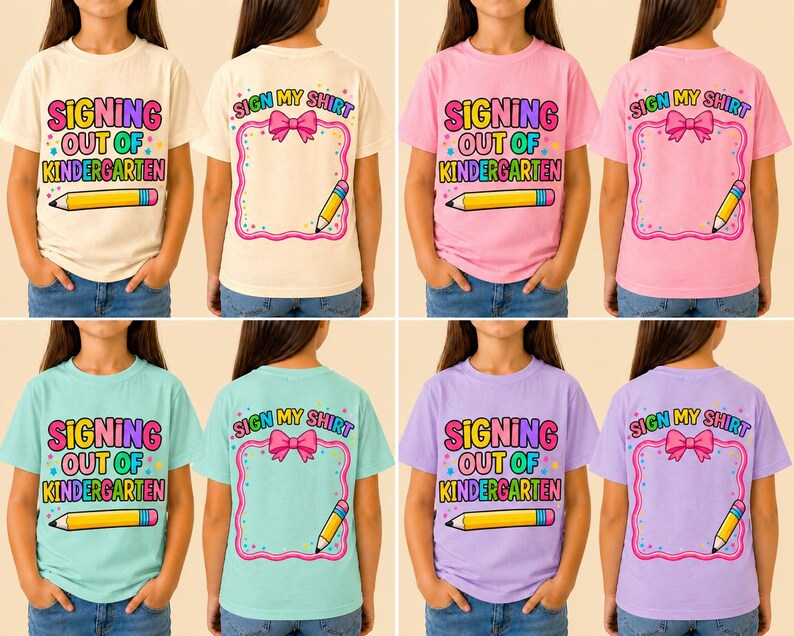 Kindergarten Signing Out PNG, Last Day Autograph Shirt Design (digital ...