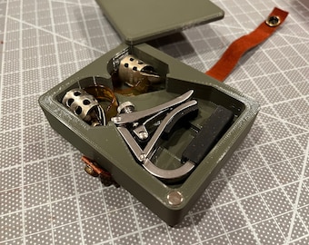 Banjo Pick Case - Holds Capo, 2 Sets of Picks, Spare Tuner Battery and Guitar Picks (picks capo and battery not included)