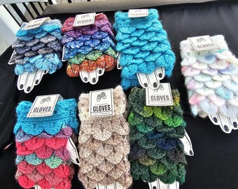 Dragon scale fingerless gloves