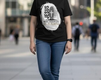 Jesus Cross Make Disciples Tee | Biblical Matthew 28:19 Christian Shirt