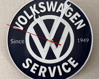 VW Service Wall Clock 10.5-inch Hand Made