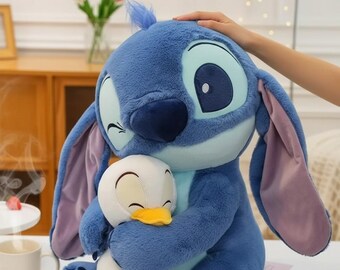 Peluche de alienígena azul y rosa de 50 cm con mini amigo / Peluche Kawaii suave y cómodo