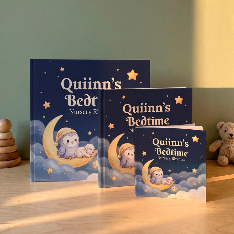 Bedtime Nursery Rhymes Book Personalized, Custom Name Lullaby Book for ...