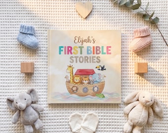 Personalized First Bible Stories Book, Custom Name Christian Children's Storybook, Baptism Gift, Baby Dedication Keepsake