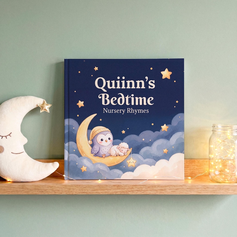 Bedtime Nursery Rhymes Book Personalized, Custom Name Lullaby Book for ...