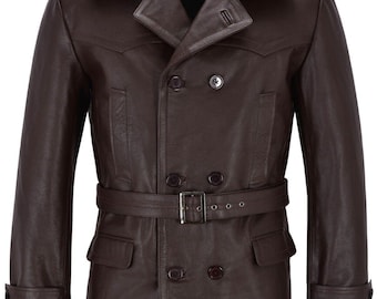 Brun pilotjacka i fårskinn | Vintage trenchcoat, vinterflygkläder