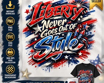 Patriottische graffiti Liberty PNG SVG | 4 juli Streetwear Design (digitale download)
