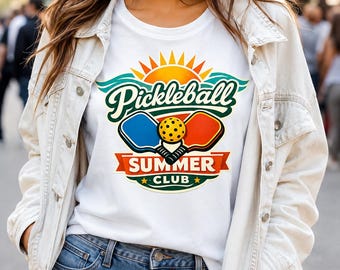 Retro Pickleball Summer Club PNG SVG, vintage sportafbeelding, sublimatiebestand